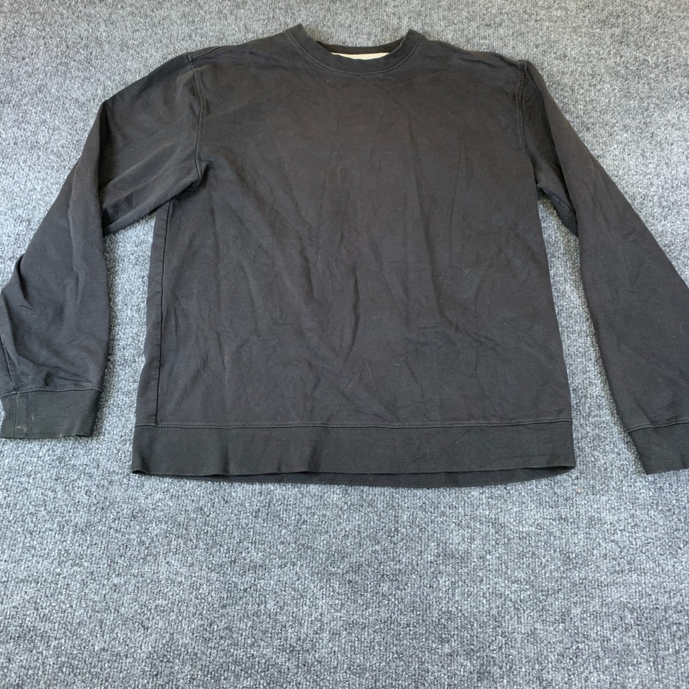 RSQ Sweatshirt Mens Medium Black Fleece Lined Cotton Stretch Crew Neck Pullover